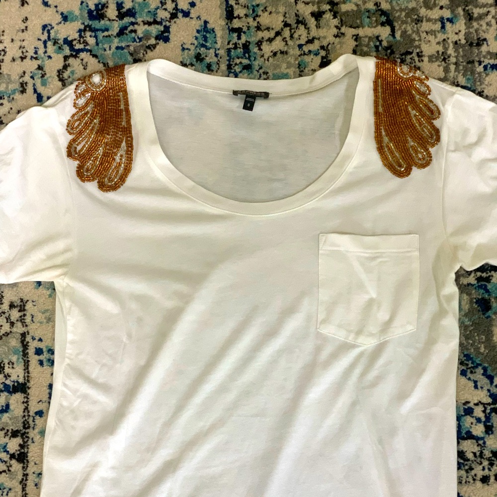 Beaded white t-shirt